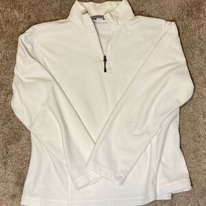 Women's White Quarter-Zip Micro Fleece